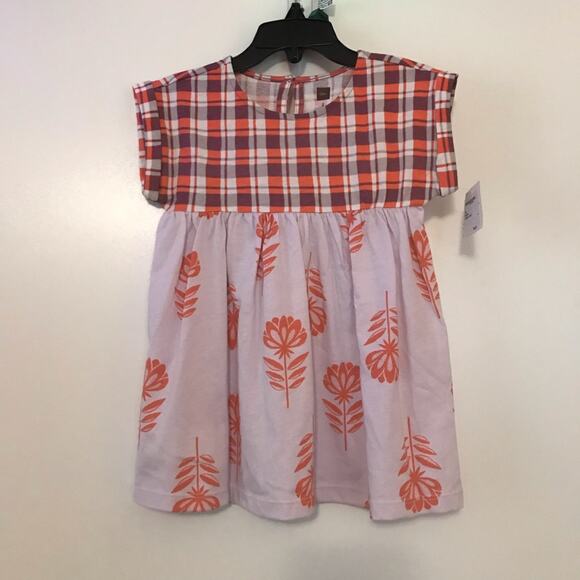 Tea NWT Children’s Floral Plaid Stacked Dress Size 2 - Picture 3 of 6